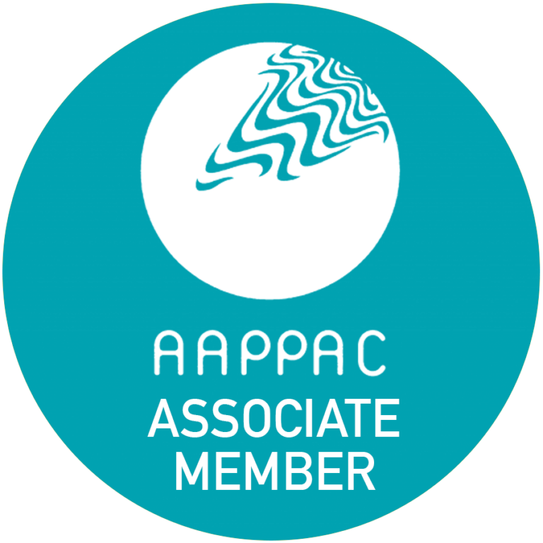 AAPAC Associate Member badge indicating membership status (teal circle, yellow background)